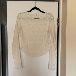Nordstrom BP Cream Lace Long Sleeve Top